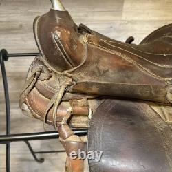 Vintage Youth Western Saddle Leather Brown Horse 12.5 READ