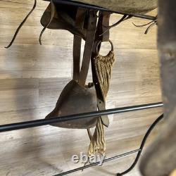 Vintage Youth Western Saddle Leather Brown Horse 12.5 READ