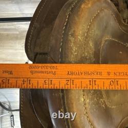 Vintage Youth Western Saddle Leather Brown Horse 12.5 READ