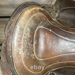 Vintage Youth Western Saddle Leather Brown Horse 12.5 READ