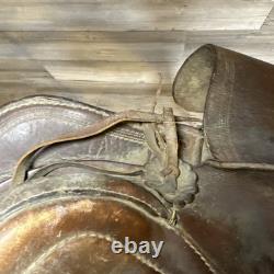Vintage Youth Western Saddle Leather Brown Horse 12.5 READ