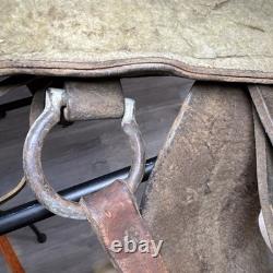 Vintage Youth Western Saddle Leather Brown Horse 12.5 READ