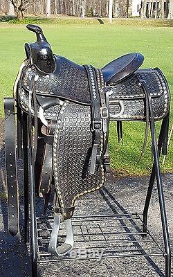 Vintage black parade saddle 15
