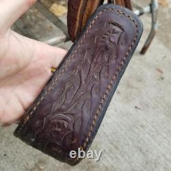 Vintage full size horse saddle Texas Best Custom built brown LEATHER & TOOLED