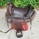 Vintage Full Size Horse Saddle Brown Leather & Wood