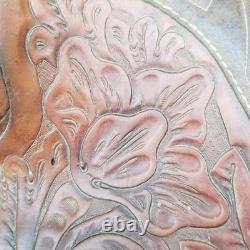 Vintage full size horse saddle brown LEATHER & WOOD