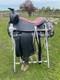 Vintage/used 15.5 Western Parade Saddle Withsilver Diamonds, Red Seat
