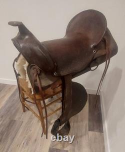 Vntg Youth/small Adult 14-15 Western Tooled Leather Riding Saddle Horse Or Pony