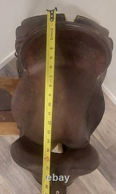 Vntg Youth/small Adult 14-15 Western Tooled Leather Riding Saddle Horse Or Pony