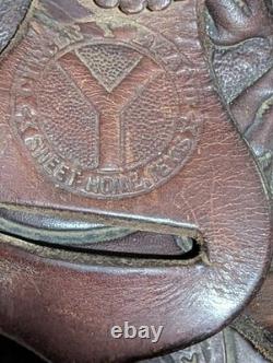 Vtg. Circle Y Western Show Saddle Fully Tooled Model 1800 Sweet Home Texas 14