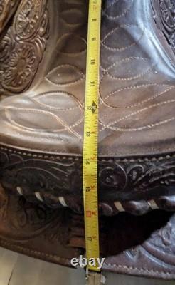 Vtg. Circle Y Western Show Saddle Fully Tooled Model 1800 Sweet Home Texas 14