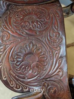 Vtg. Circle Y Western Show Saddle Fully Tooled Model 1800 Sweet Home Texas 14