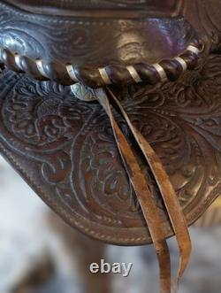 Vtg. Circle Y Western Show Saddle Fully Tooled Model 1800 Sweet Home Texas 14