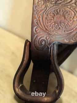 Vtg. Circle Y Western Show Saddle Fully Tooled Model 1800 Sweet Home Texas 14