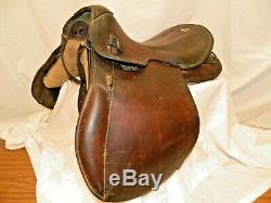 Vtg German Calvary Military Police Australian English Western Leather 17 Saddle