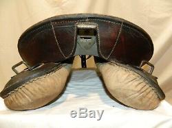 Vtg German Calvary Military Police Australian English Western Leather 17 Saddle