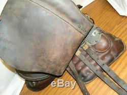 Vtg German Calvary Military Police Australian English Western Leather 17 Saddle