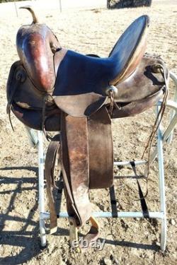 Vtg Rare Victor Marden Dalles Or. High Back Western Saddle 13½ Seat