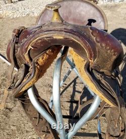 Vtg Rare Victor Marden Dalles Or. High Back Western Saddle 13½ Seat