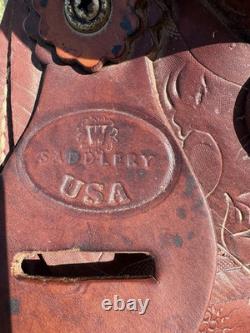 W Saddlery USA Brown Leather Traditional Western Pleasure Saddle