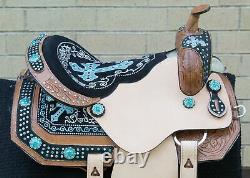 WESTERN BARREL RACING SADDLE HORSE USED BLING TRAIL SHOW TACK 16 in