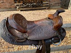 WESTERN SADDLE BIG HORN 465 16 Tooled Leather Same Day Shipping