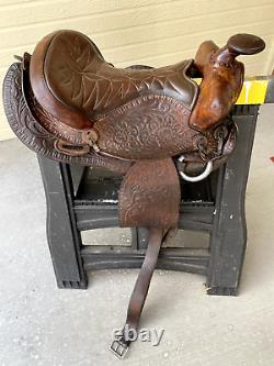 WESTERN SADDLE BIG HORN 465 16 Tooled Leather Same Day Shipping