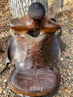 WESTERN SADDLE BIG HORN 465 16 Tooled Leather Same Day Shipping