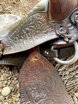 WESTERN SADDLE BIG HORN 465 16 Tooled Leather Same Day Shipping