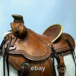 Wade Western Saddle Ranch Roping Horse Tack Rawhide Covered Wood Tree Leather