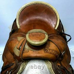Wade Western Saddle Ranch Roping Horse Tack Rawhide Covered Wood Tree Leather