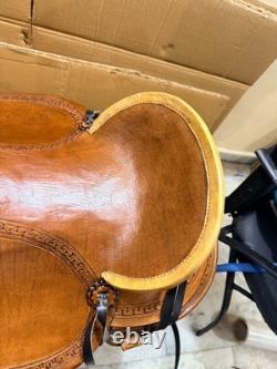 Wade Western Saddle Ranch Roping Horse Tack Rawhide Covered Wood Tree Leather