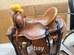 Wade Western Saddle Ranch Roping Horse Tack Rawhide Covered Wood Tree Leather