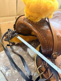 Wade Western Saddle Ranch Roping Horse Tack Rawhide Covered Wood Tree Leather