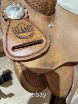 Western ALAMO Horse Saddle Leather Junior 12 Inch Suede Seat Trail Square Skirt
