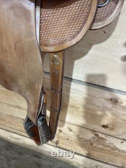 Western ALAMO Horse Saddle Leather Junior 12 Inch Suede Seat Trail Square Skirt