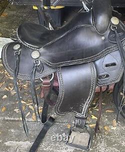 Western American Leather Draft Horse Saddle Trail blazer handcrafted show saddle