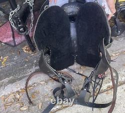 Western American Leather Draft Horse Saddle Trail blazer handcrafted show saddle