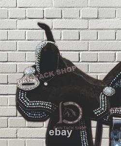 Western Barrel Leather Horse Saddle with Tack Set 10 to 18 size Free shipping
