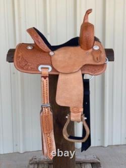 Western Barrel Racing Horse Saddle Premium Leather With Tack set 10'' to 18' in