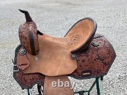 Western Barrel Racing Horse Saddle Premium Leather with tack set 10'' to 18' in