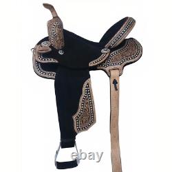 Western Barrel Racing Horse Saddle Premium Leather with tack set 10'' to 18' in