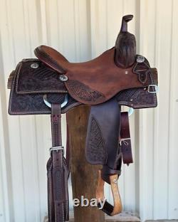 Western Barrel Racing Horse Saddle Premium Leather with tack set 10'' to 18' in