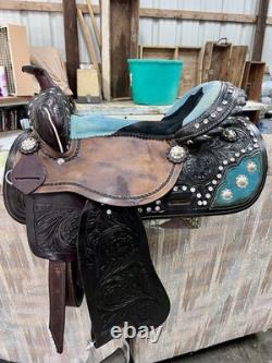 Western Barrel Saddle. Great Used Condition. Leather. 16 Inch Seat