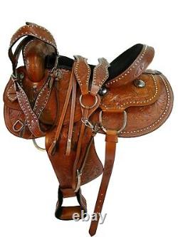 Western Barrel Saddle Rodeo Horse Pleasure Racing Used Leatehr Tack 15 16 17 18