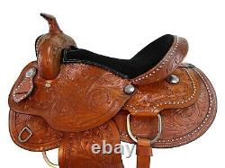 Western Barrel Saddle Rodeo Horse Pleasure Racing Used Leatehr Tack 15 16 17 18