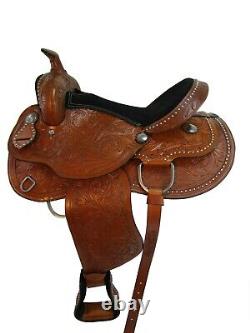 Western Barrel Saddle Rodeo Horse Pleasure Racing Used Leatehr Tack 15 16 17 18