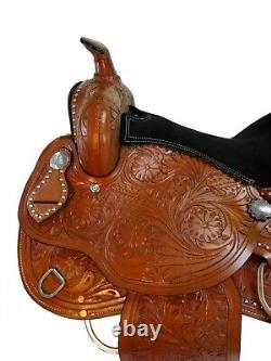 Western Barrel Saddle Rodeo Horse Pleasure Racing Used Leatehr Tack 15 16 17 18