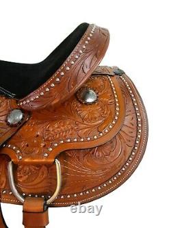 Western Barrel Saddle Rodeo Horse Pleasure Racing Used Leatehr Tack 15 16 17 18