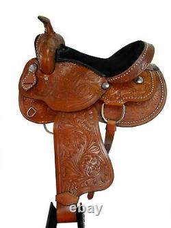 Western Barrel Saddle Rodeo Horse Pleasure Racing Used Leatehr Tack 15 16 17 18